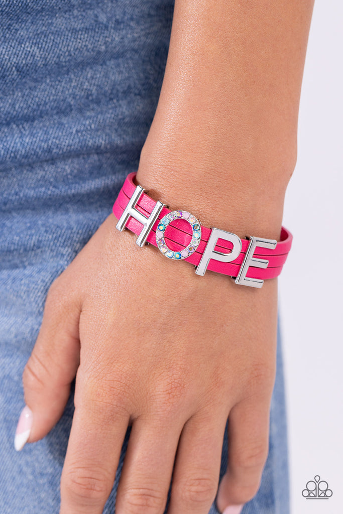 Hopeful Haute - Pink Paparazzi Bracelet