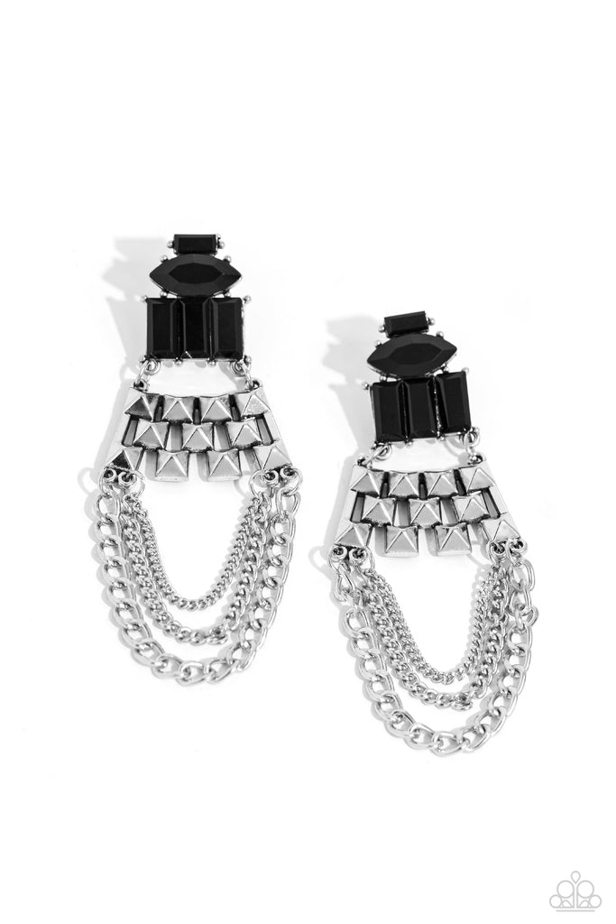 Dangling Art Deco - Black - The Sassy Sparkle