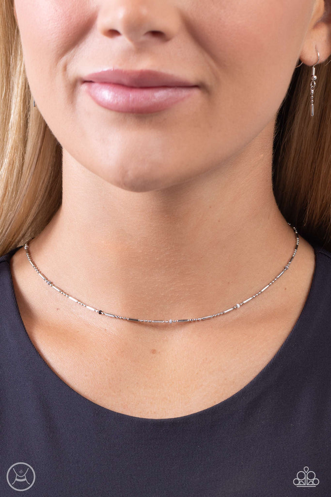 Serenity Strand - Silver Paparazzi Choker Necklace
