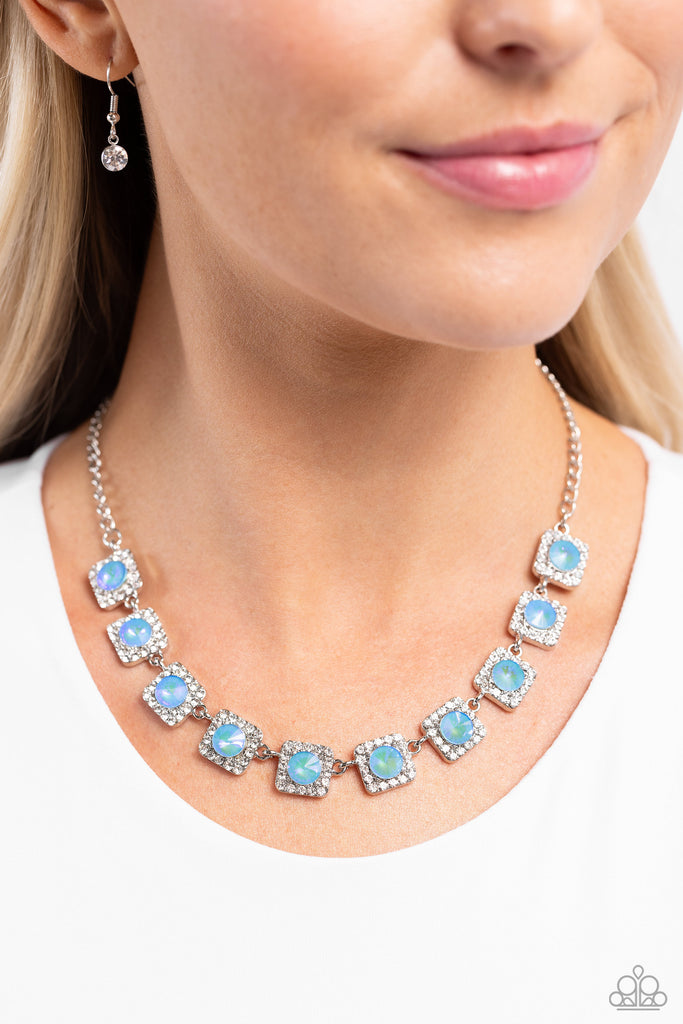 Jump SQUARE - Blue Necklace-Paparazzi