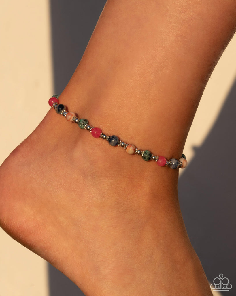 Tranquil Tribute - Multi Stone Anklet-Paparazzi