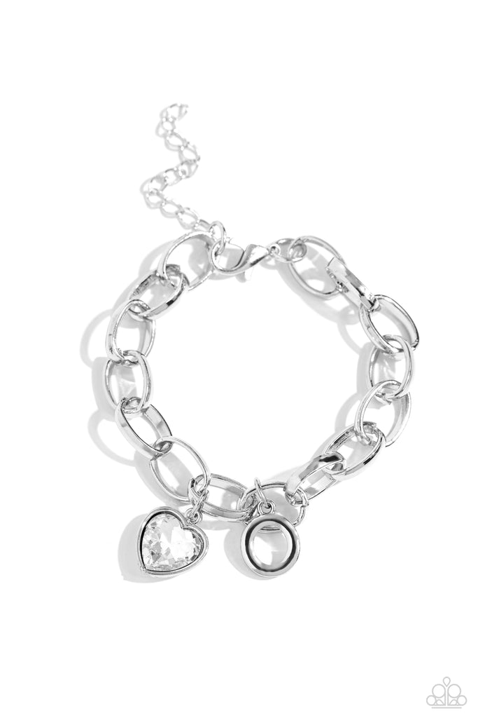 Guess Now Its INITIAL - White - O-Paparazzi Bracelet - The Sassy Sparkle