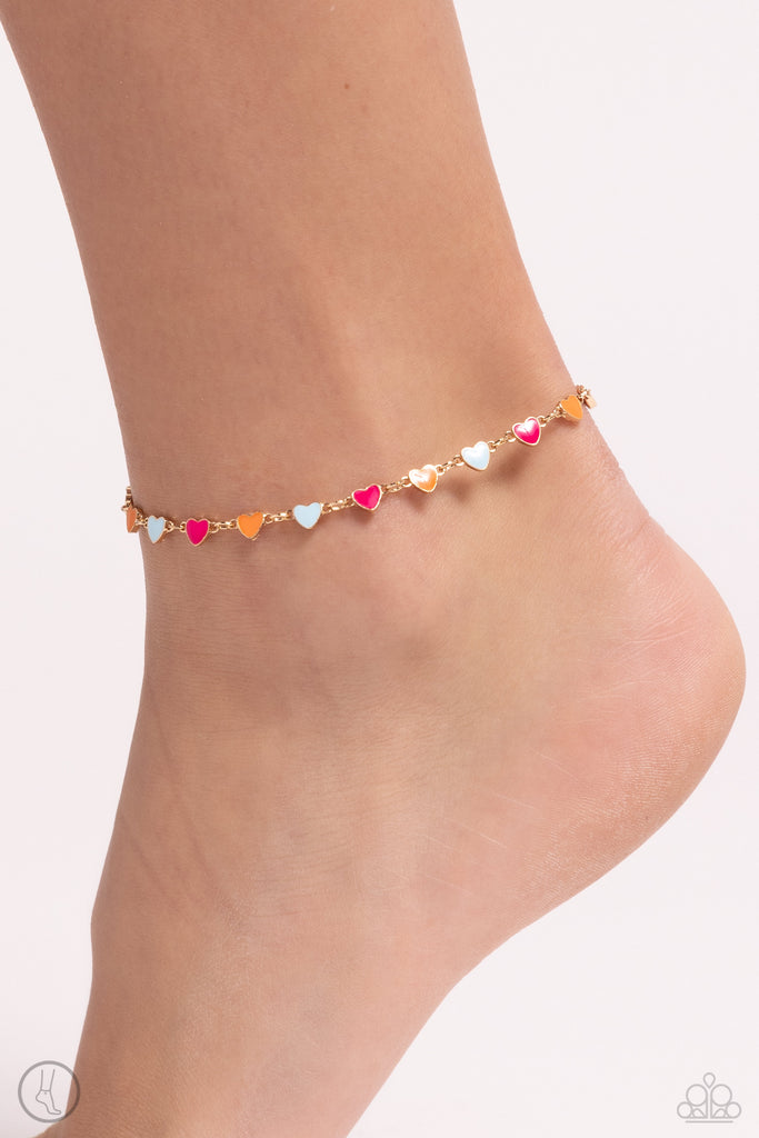 Dancing Delight-Multi Anklet-Paparazzi-Gold