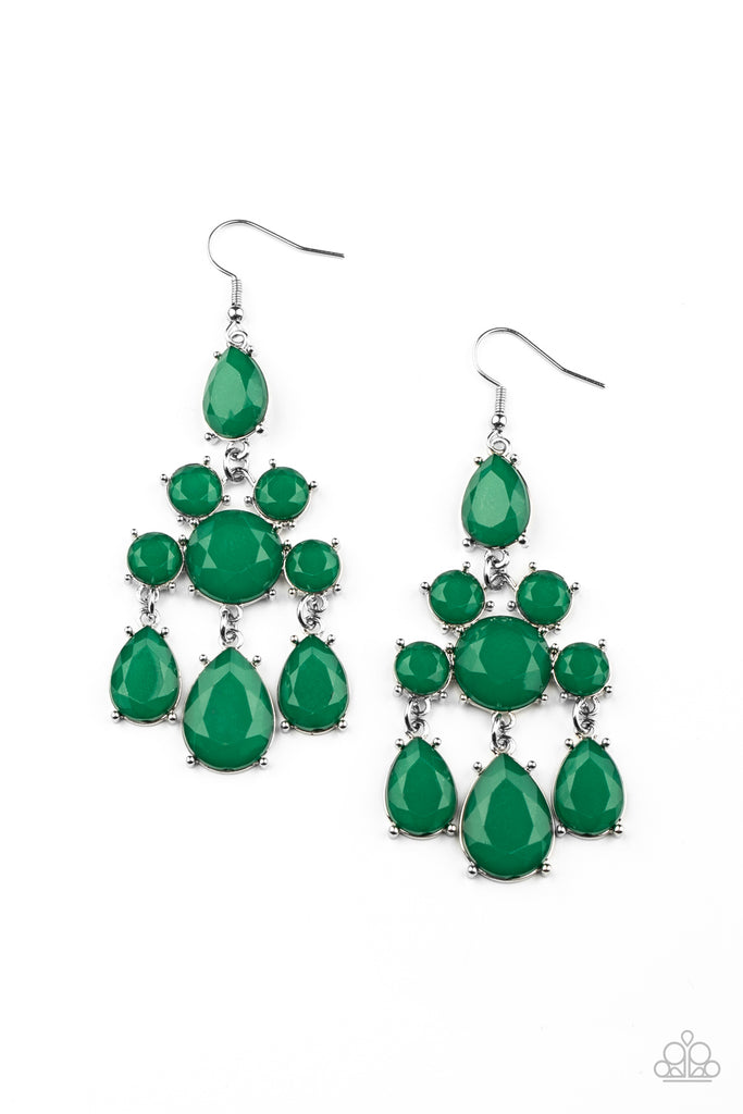Afterglow Glamour-Green Earring-Paparazzi - The Sassy Sparkle