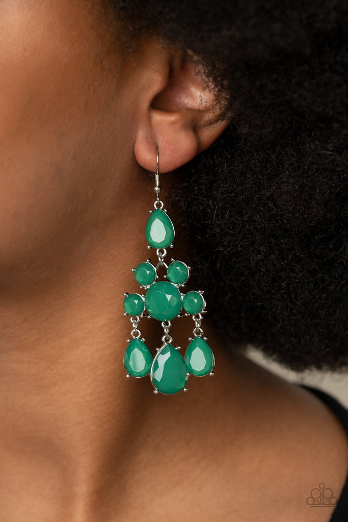 Afterglow Glamour - Green Earring-Paparazzi