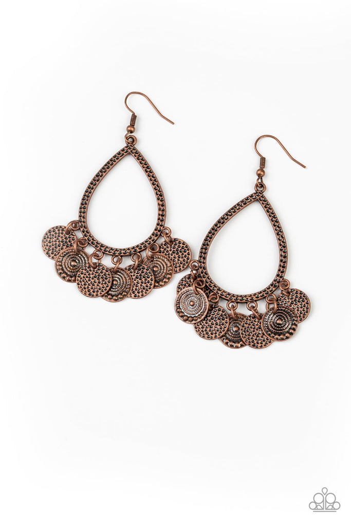 All In Good CHIME-Copper Earrings-Paparazzi - The Sassy Sparkle