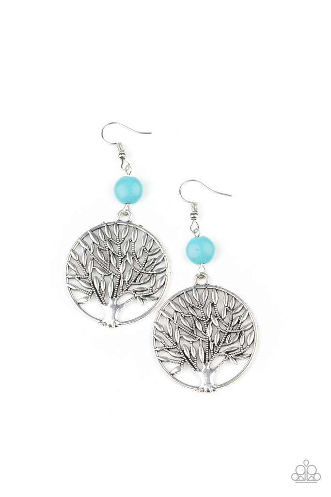 Bountiful Branches - Blue Stone Earring-Paparazzi - The Sassy Sparkle