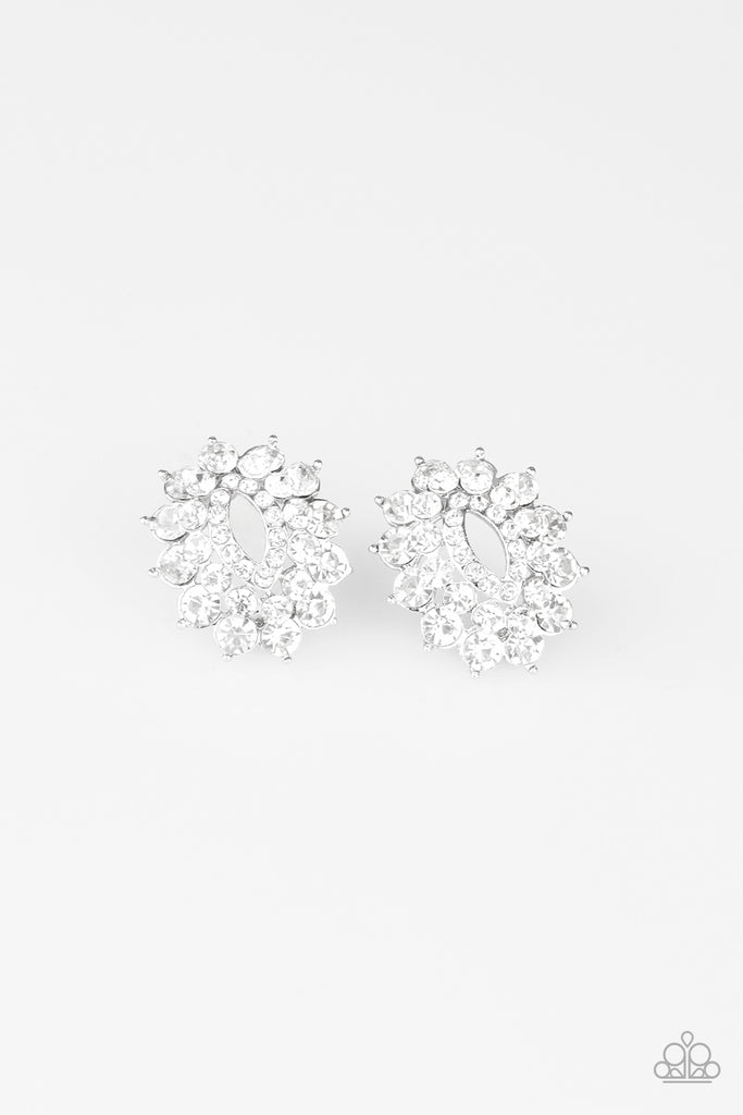 Brighten The Moment - White Post Earring-Paparazzi