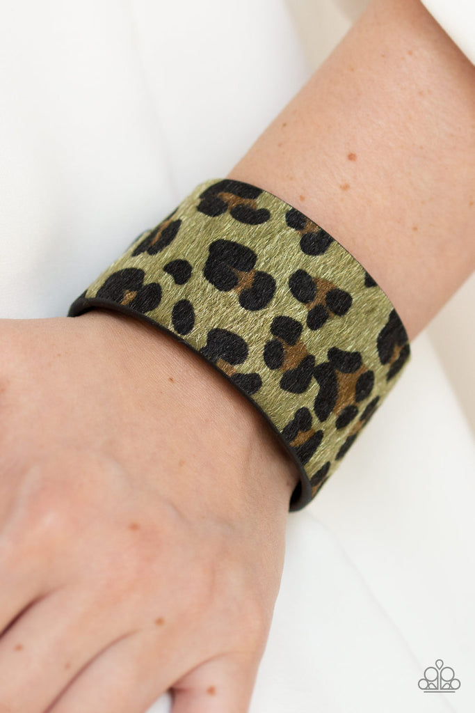 Cheetah Cabana - Green Urban Bracelet-Paparazzi