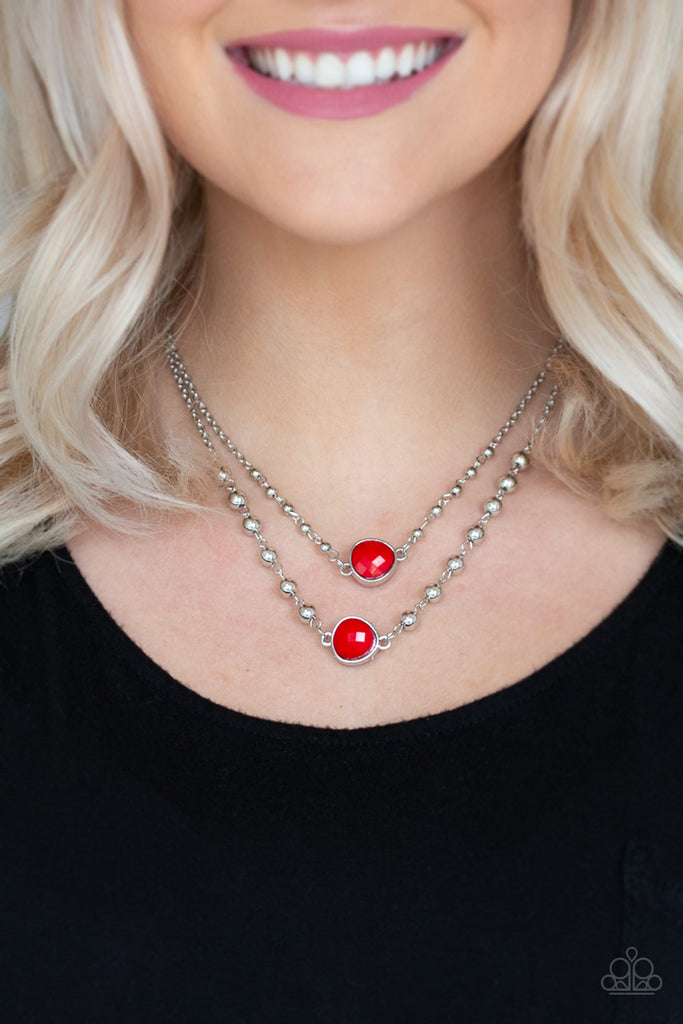 Paparazzi-Colorfully Charming-Red necklace-short layered - The Sassy Sparkle