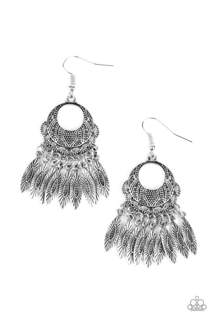 Country Chimes - Silver Earring-Paparazzi