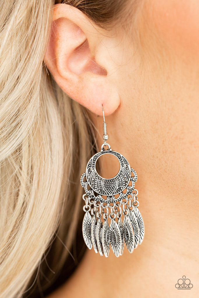 Country Chimes-Silver Earrings-Paparazzi - The Sassy Sparkle