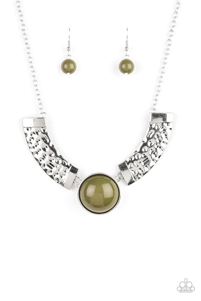 Egyptian Spell-Green Necklace-Short-Paparazzi - The Sassy Sparkle