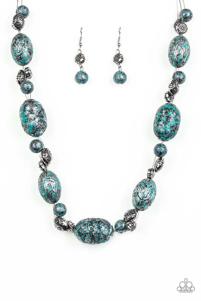 Gatherer Glamour - Blue Necklace-Paparazzi - The Sassy Sparkle