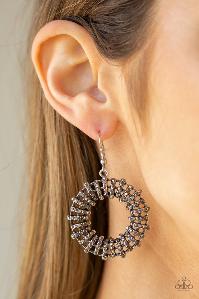 Paparazzi-Girl of Your GLEAMS-Silver and Hematite Earrings - The Sassy Sparkle
