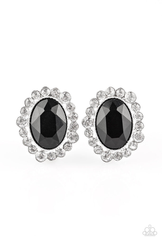 Hold Court - Black Post Earring-Paparazzi