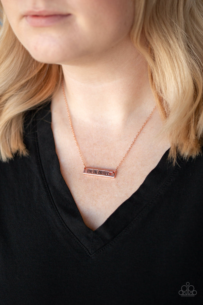 Love One Another-Copper $5 Paparazzi Necklace - The Sassy Sparkle
