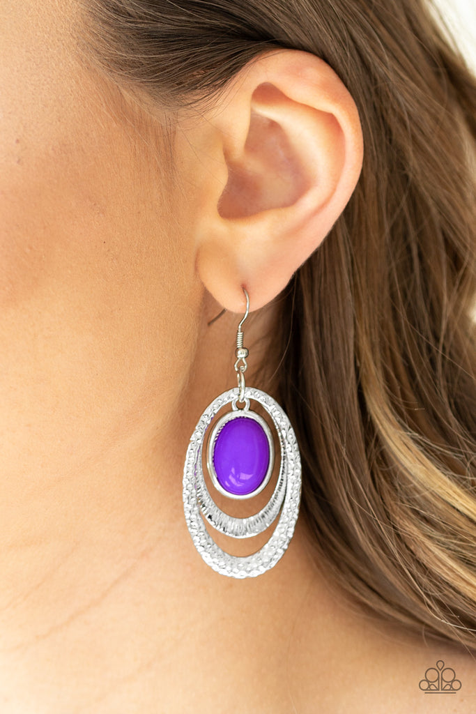Seaside Spinster-purple Earrings-Paparazzi - The Sassy Sparkle