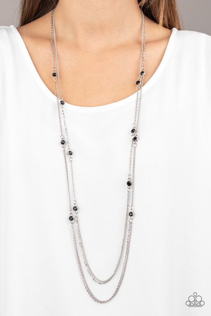 Sparkle of the Day-Black Necklace-Long-Layered-Paparazzi - The Sassy Sparkle