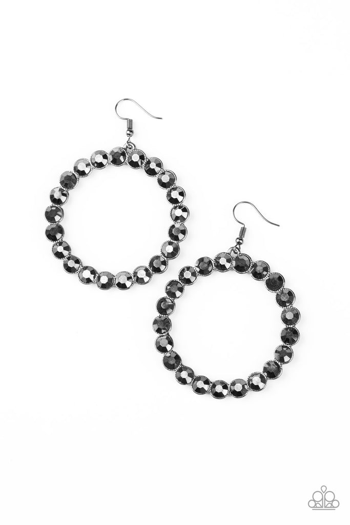 Welcome to the GLAM-boree-black earrings-hematite-paparazzi - The Sassy Sparkle