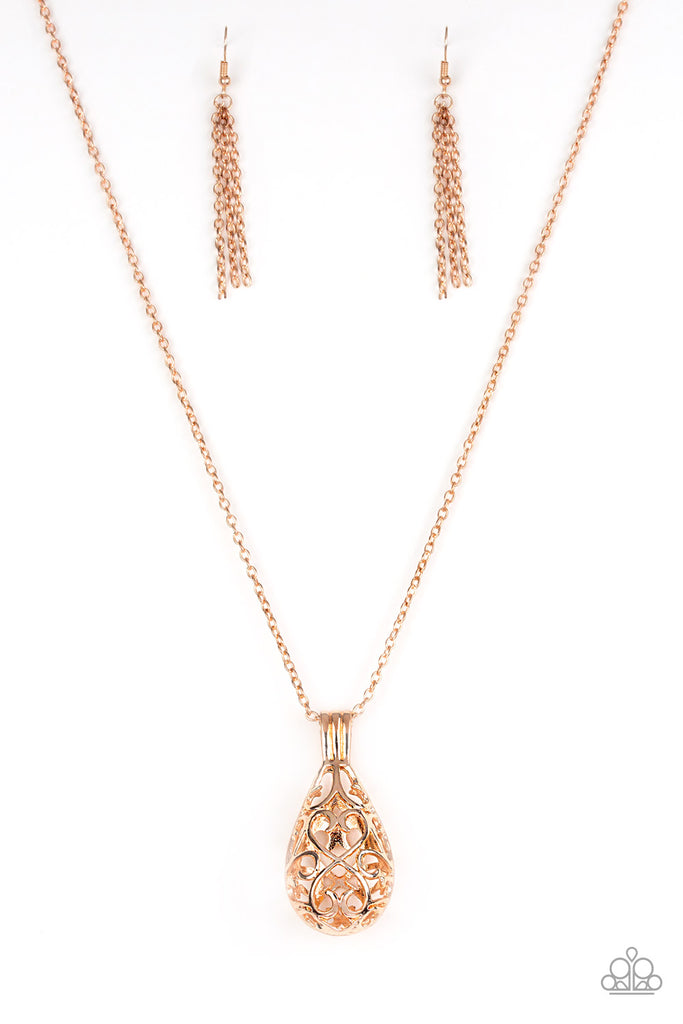 Paparazzi-Magic Potions-Rose Gold Necklace - The Sassy Sparkle
