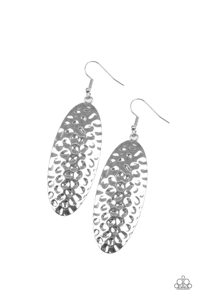 Paparazzi-Radiantly Radiant-Silver Earrings-Hammered Texture - The Sassy Sparkle