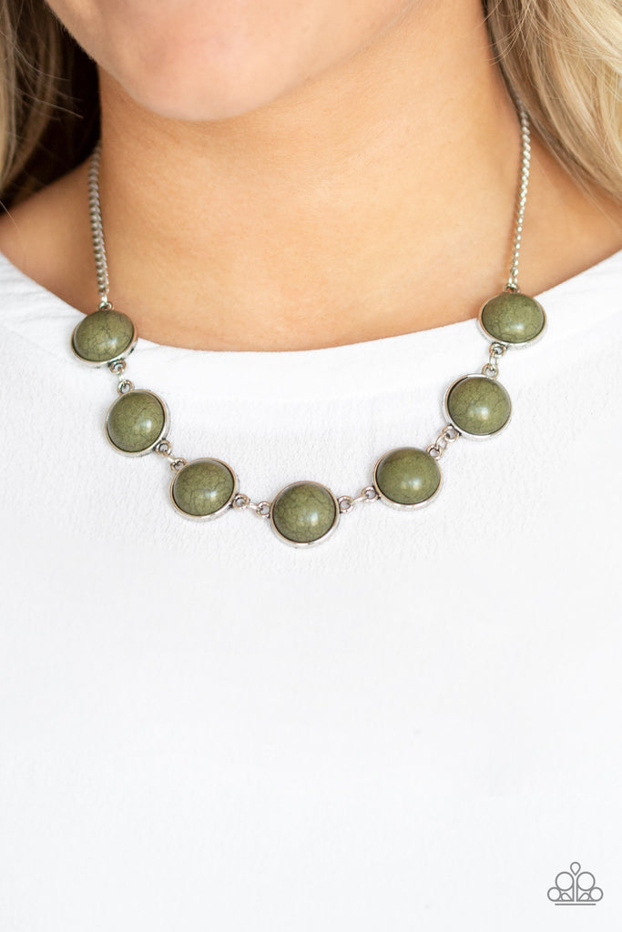 Paparazzi-Adobe Attitude-Green Necklace-Stone-Olive/Army Green - The Sassy Sparkle