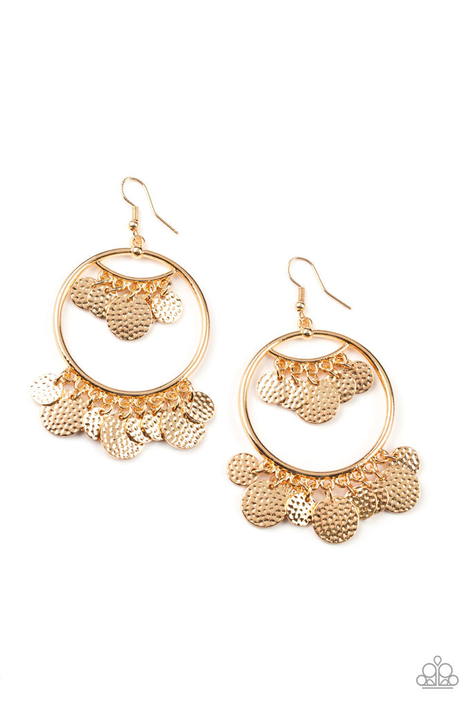 All-CHIME High-Gold Earrings-Paparazzi - The Sassy Sparkle