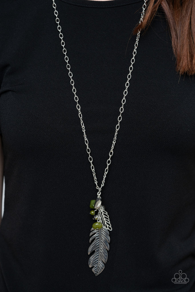 Feather Flair-Green Necklace-Paparazzi - The Sassy Sparkle
