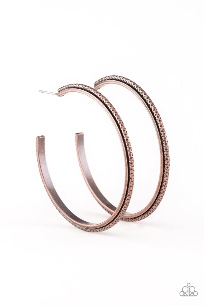 Girl Gang - Copper Hoop Earring-Paparazzi - The Sassy Sparkle