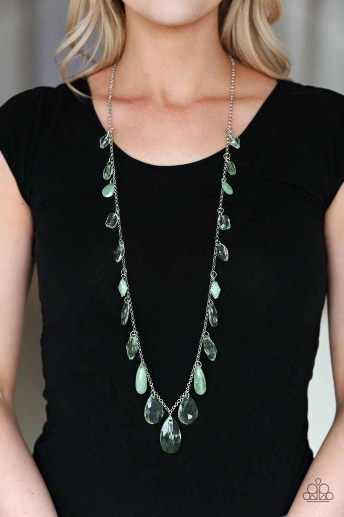Glow And Steady Wins The Race - Green Necklace-Paparazzi
