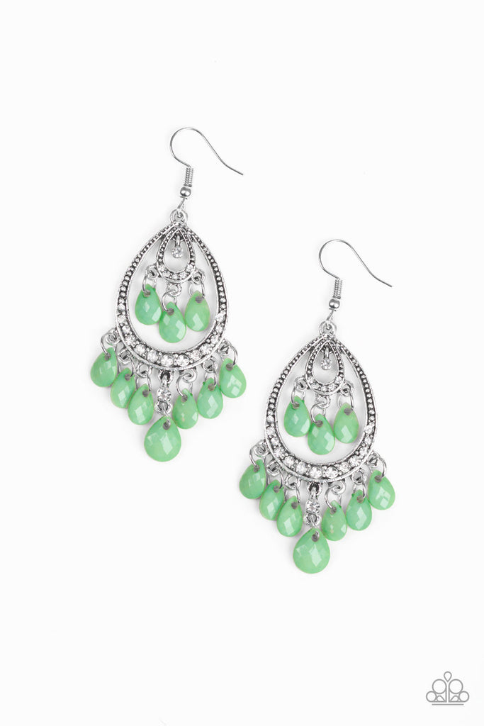 Gorgeously Genie - Green Earring-Paparazzi - The Sassy Sparkle