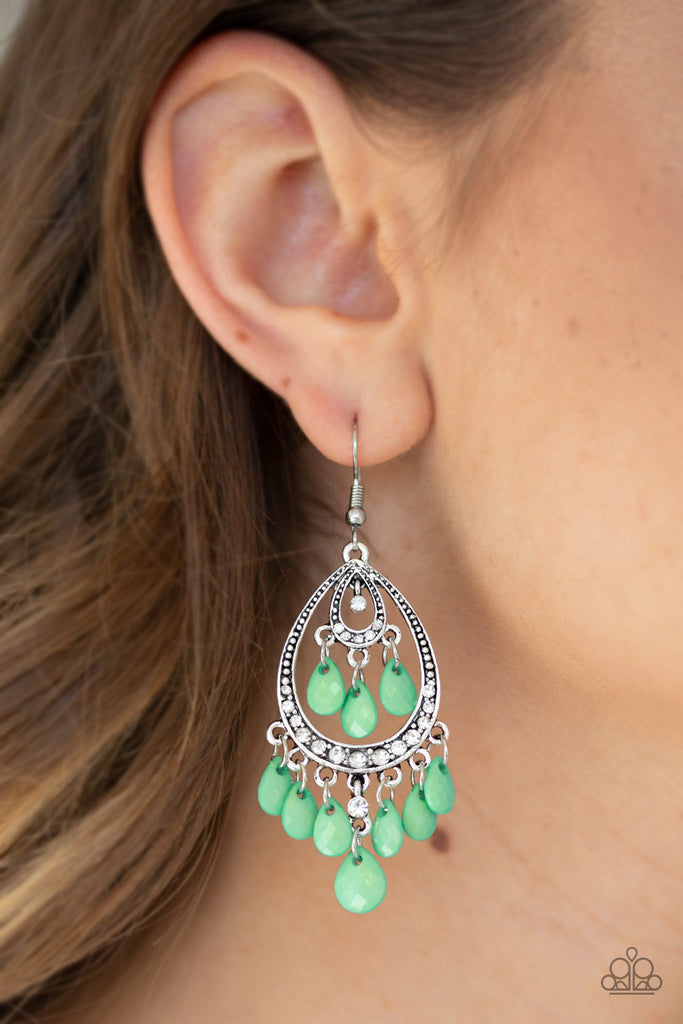 Gorgeously Genie - Green Earring-Paparazzi