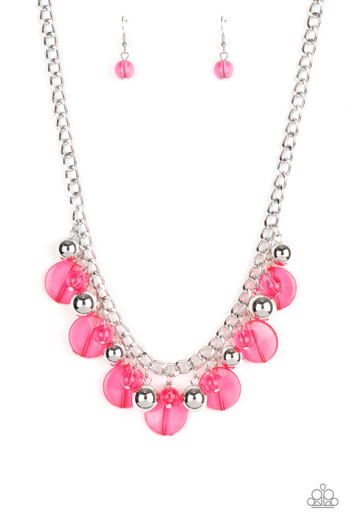 Gossip Glam - Pink Necklace-Paparazzi