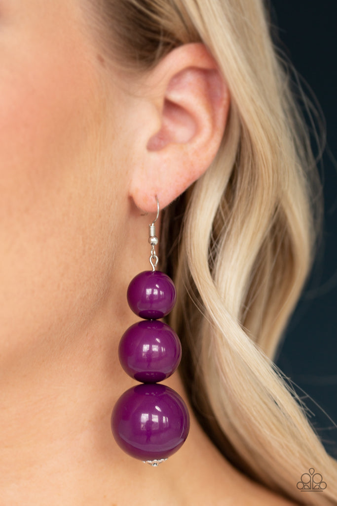 Material World-Purple $5 Paparazzi Earrings - The Sassy Sparkle