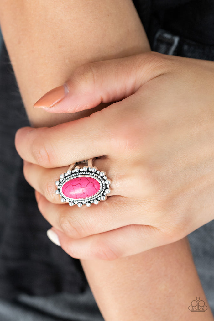 Mineral Movement-Pink Stone Ring-Paparazzi - The Sassy Sparkle
