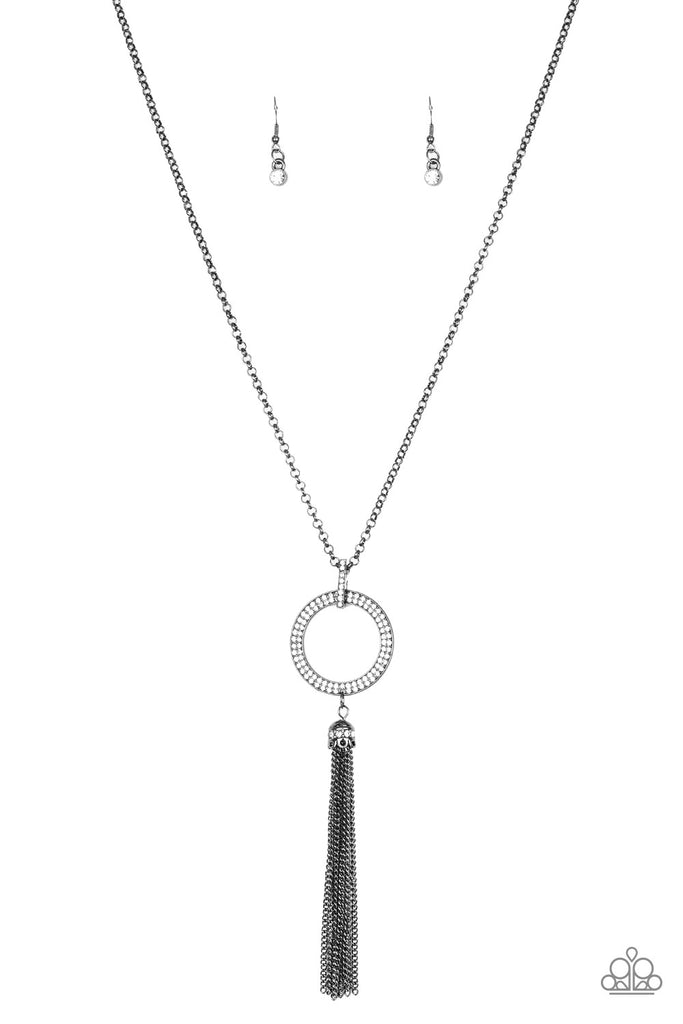Straight To The Top - Black Gunmetal Necklace-Paparazzi