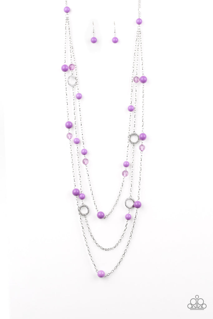 Brilliant Bliss-Purple Necklace-Long and Layered-Paparazzi - The Sassy Sparkle