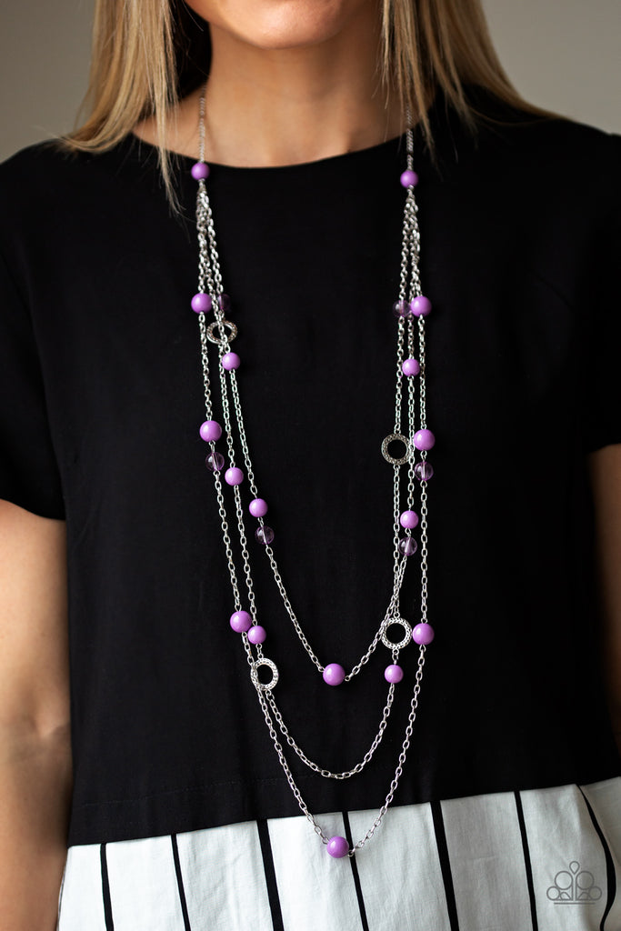 Brilliant Bliss-Purple Necklace-Long and Layered-Paparazzi - The Sassy Sparkle