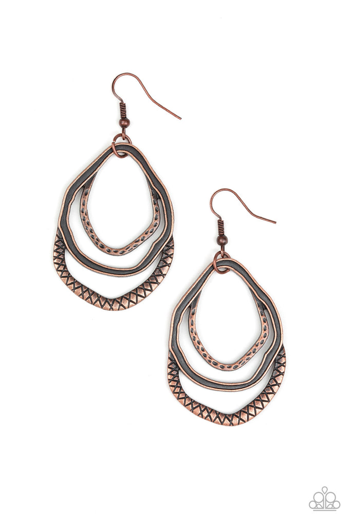 Canyon Casual-Copper Earrings-Paparazzi - The Sassy Sparkle