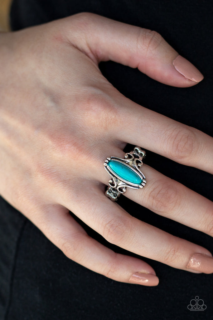 Paparazzi-Desert Canyons-blue turquoise stone ring-petite - The Sassy Sparkle