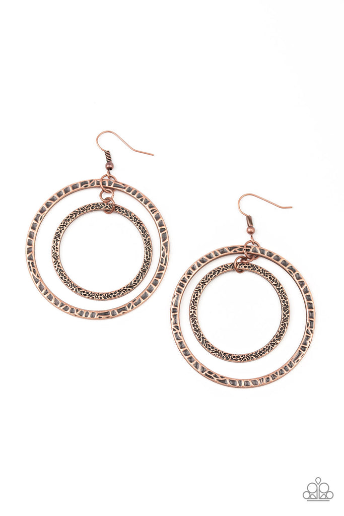 Fiercely Focused-Copper Earrings-Paparazzi - The Sassy Sparkle