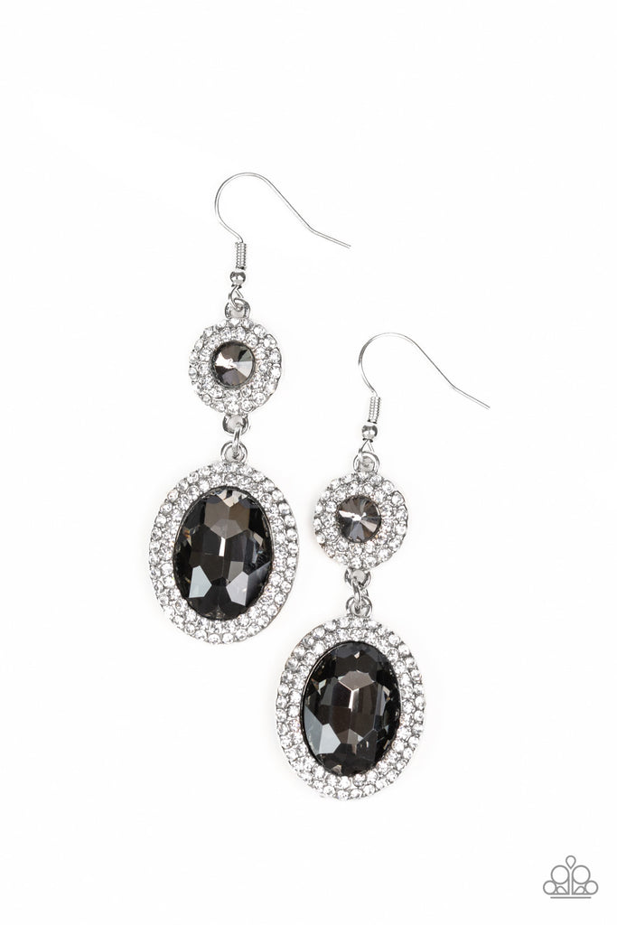 Paparazzi-Let It BEDAZZLE-Silver Earrings-Rhinestones - The Sassy Sparkle