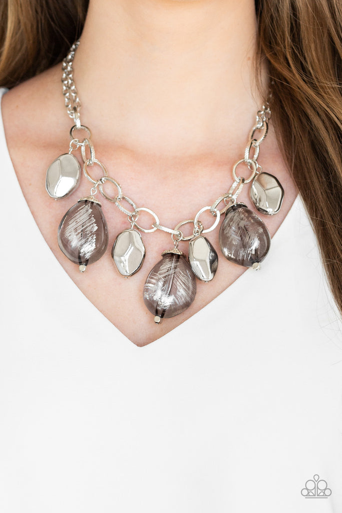 Looking Glass Glamorous - Silver Necklace-Paparazzi