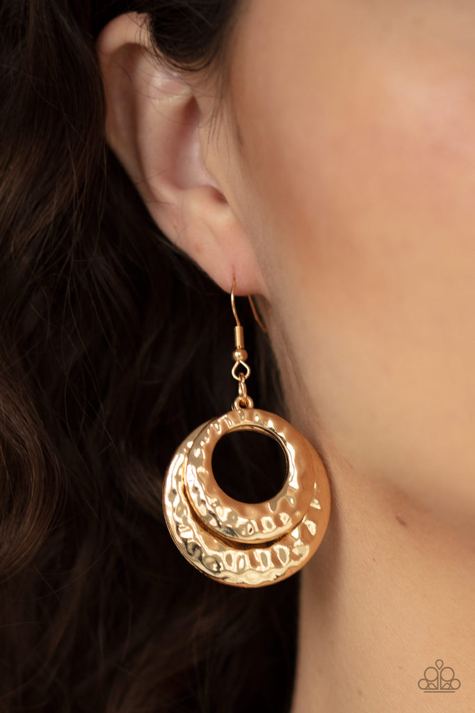 Perfectly Imperfect - Gold Earring-Paparazzi