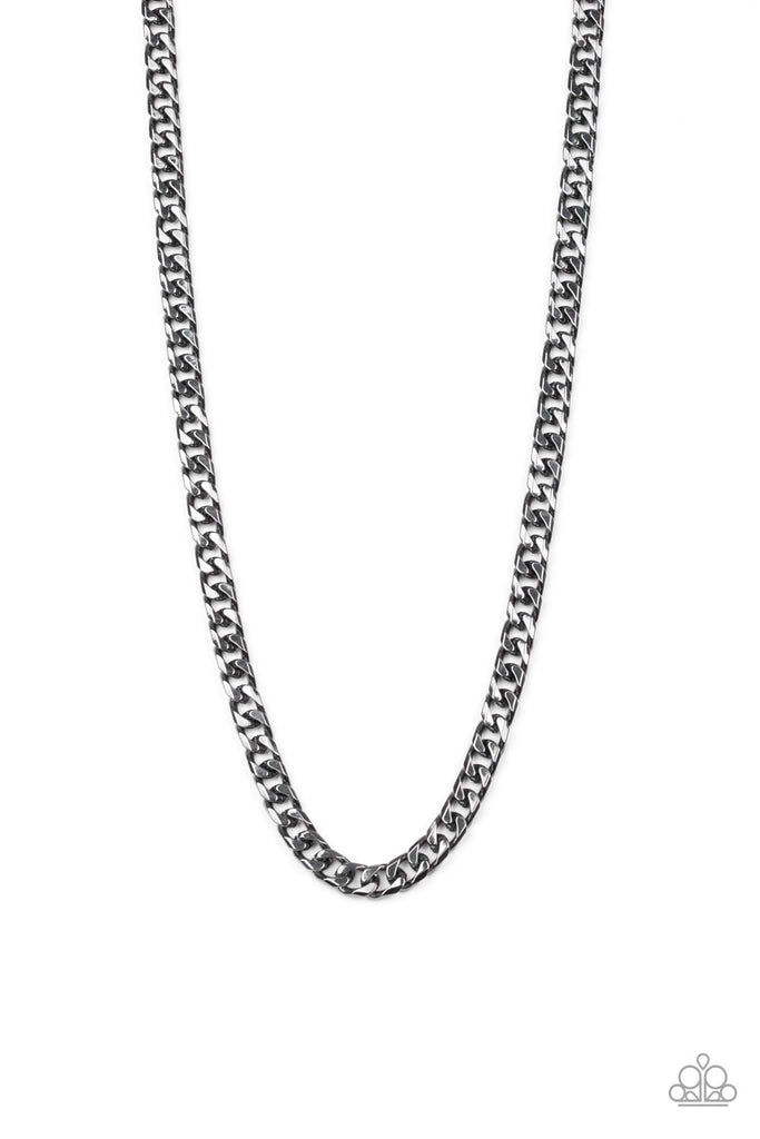 The Game CHAIN-ger-Black Urban Necklace-Paparazzi - The Sassy Sparkle