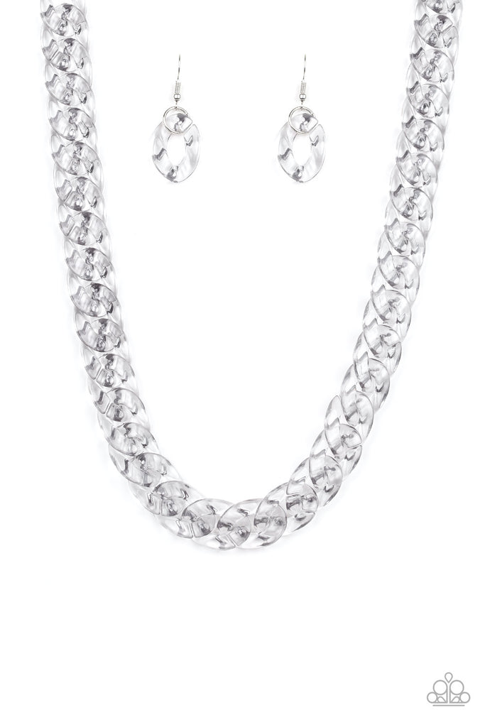 Put It On Ice - Silver Necklace-Paparazzi