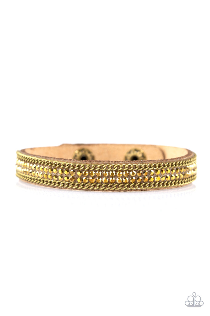 Paparazzi - Babe Bling-Brass and Brown Suede Wrap Bracelet - The Sassy Sparkle