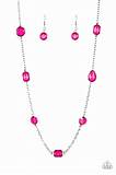Glassy Glamourous-Pink Necklace-Paparazzi - The Sassy Sparkle