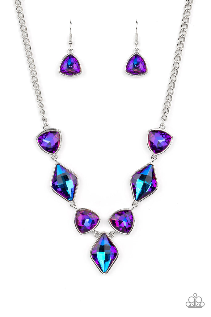 Glittering Geometrics-Purple Paparazzi Necklace - The Sassy Sparkle